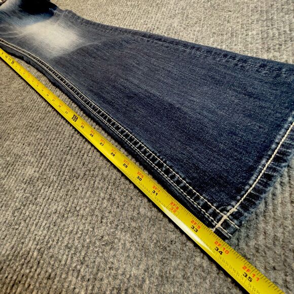 Miss Me Womens 26 X 34 Paisley Dreaming Mid Rise Bootcut Stretch Jeans Dark Wash - Picture 16 of 16